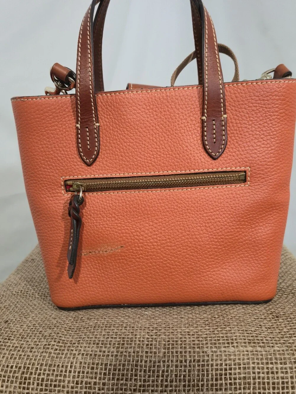 Dooney & Bourke Pebble Leather Orange Tote - Picture 5 of 13